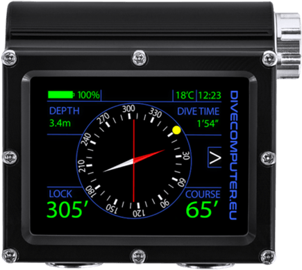 Graphic compass of multifunctional dive computer