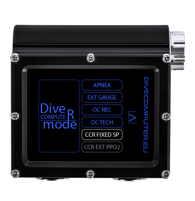 Dive computer - CCR FS mode select screen